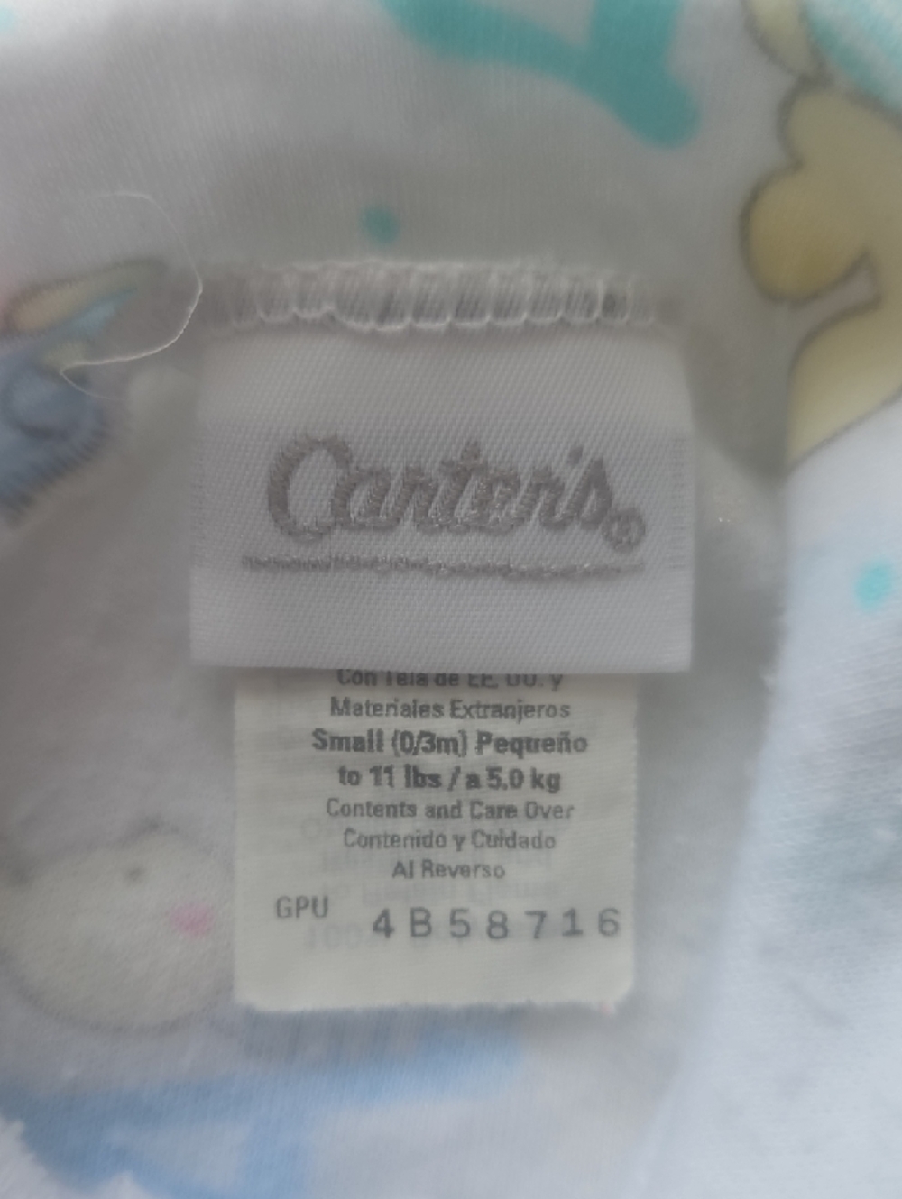 Carter's White Baby One-Piece with Pastel Bunny ABCs Print - Picture 3 of 7
